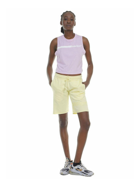 Damen Sportliche Bermuda Gelb