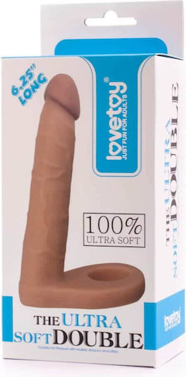 Lovetoy The Ultra Soft Double με Dildo 15.8cm στο χρώμα του δέρματος
