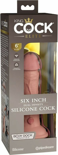 King Cock Dual Density Реалистично дилдо Със смукателна чашка Светлина 15см