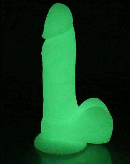 Dream Toys Lightsaber Glow-in-the-Dark Dildo Realistic Dildo with Balls and Suction Cup White 20cm