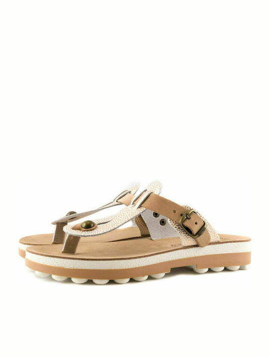 Fantasy Sandals Leder Damen Flache Sandalen Camel