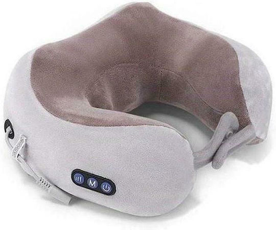 U-Shaped Pillow Massage Shiatsu for the Neck with Vibration and Infrared White