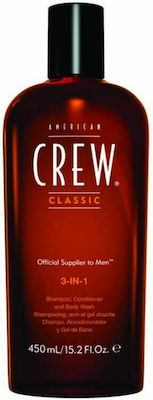 American Crew Classic 3-In-1 Shampoo, Conditioner and Body Wash 450ml
