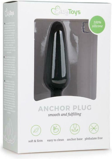 Easytoys Anchor Butt Plug Medium Πρωκτική Σφήνα Medium Black 10cm