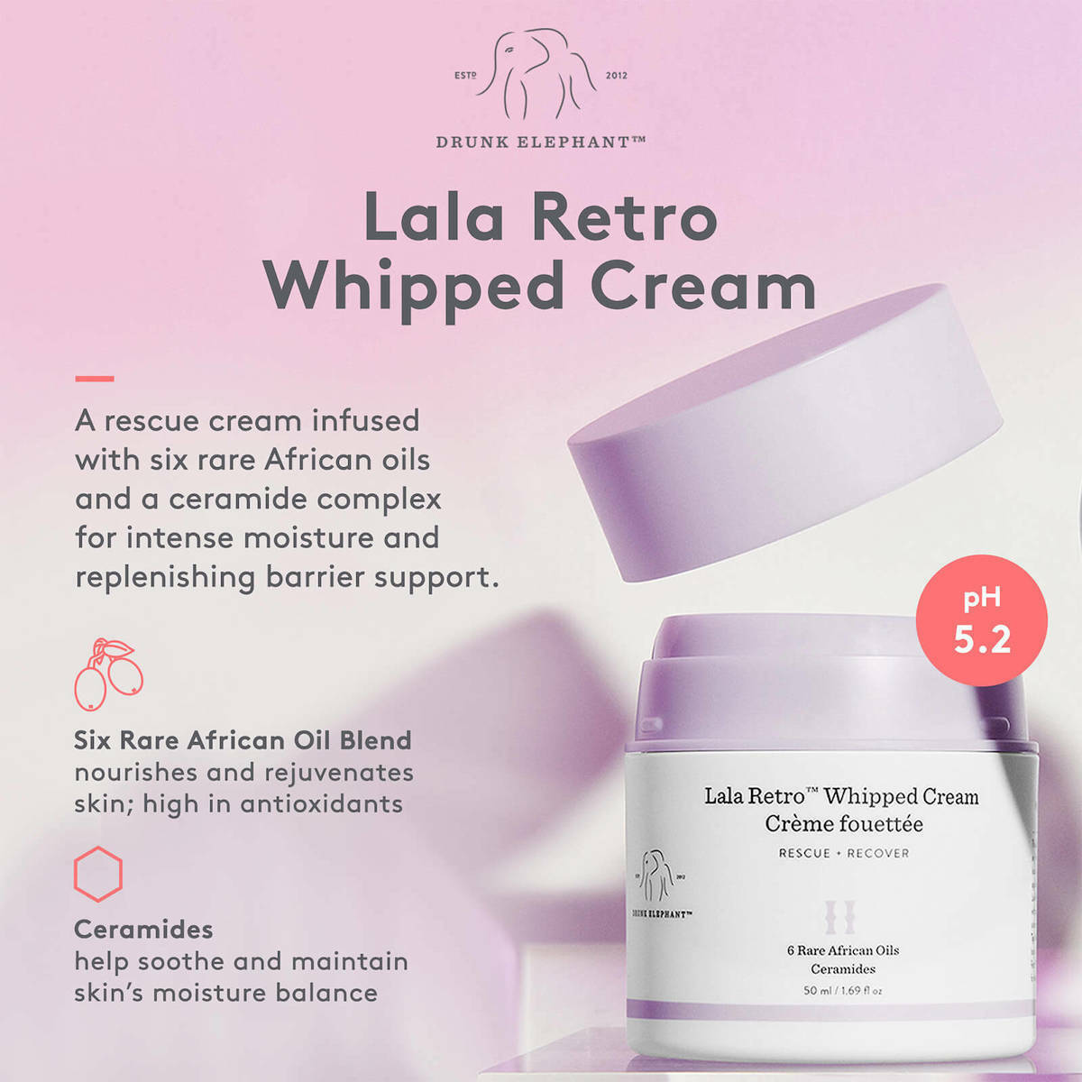 Drunk Elephant Lala Retro Whipped Cream 50ml | Skroutz.gr