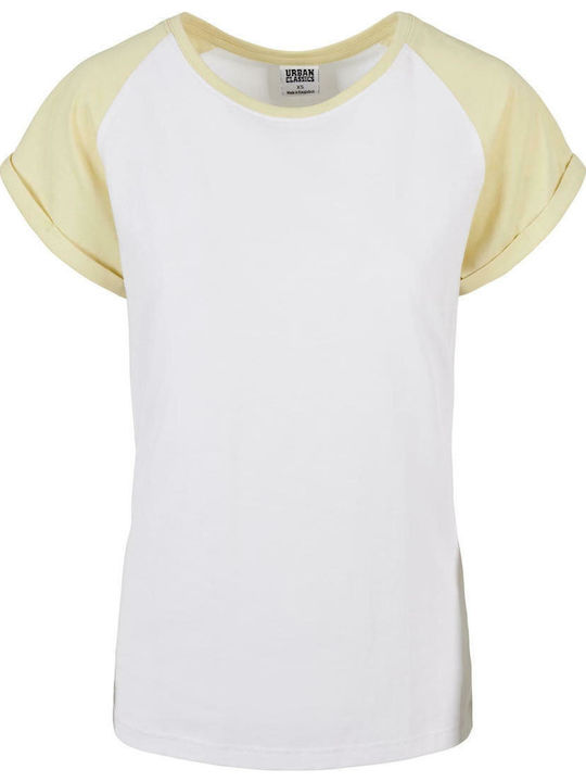 Γυναικείο T-shirt White / Soft Yellow