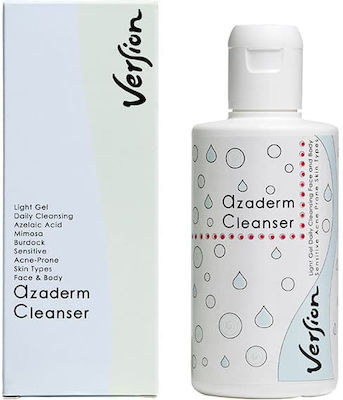 Version Gel κατά της Ακμής Azaderm Cleanser για Ευαίσθητες Επιδερμίδες 200ml