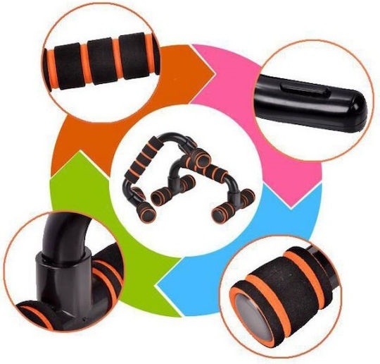 E-Fit Λαβές Push Ups Σετ 2τμχ Black/Orange