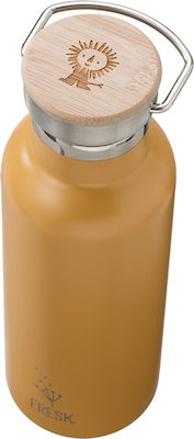 Fresk Flasche Thermosflasche Rostfreier Stahl BPA-frei Amber gold 500ml mit Schleife FR-FD360-20