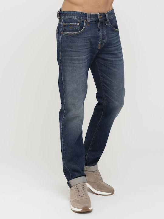 Hardy Men's Jeans Pants with Regular Straight Fit Navy Blue