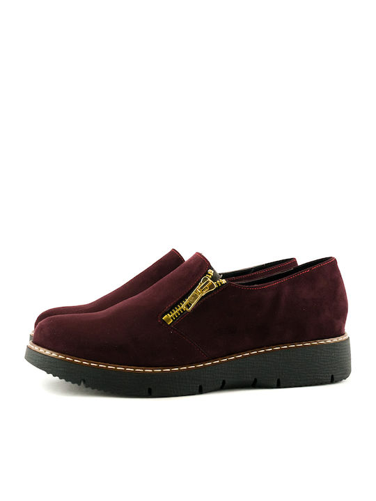 Juliet Women's Moccasins in Burgundy Color