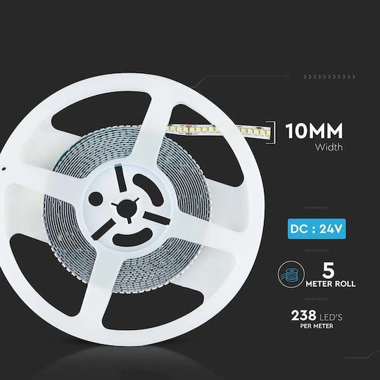 V-TAC Ταινία LED 24V Φυσικό Λευκό Φως 5m Τύπου SMD2835