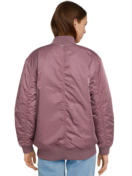 Tom Tailor Women's Short Bomber Jacket for Winter Wild Mauve