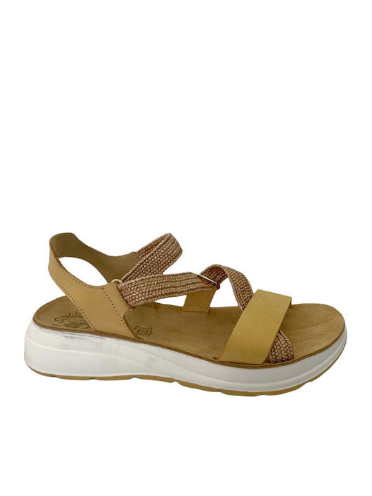 Alice Leather Women's Flat Sandals Honey