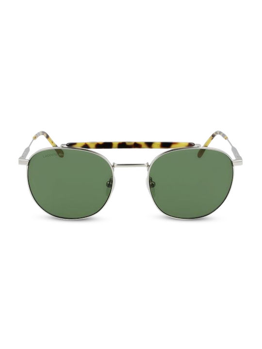 Lacoste Sunglasses Silver with Mixed Frame & Green Lens Lacoste Sunglasses Silver with Mixed Frame & Green Lens