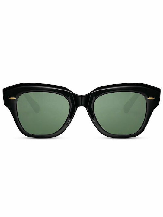 Solo-Solis Women's Sunglasses with Black Plastic Frame and Green Lens NDL2795