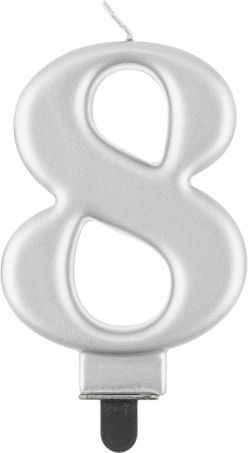 Birthday Candle Number "8" in Silver Color PF-SCS8