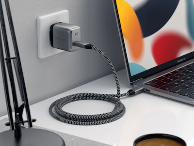 Satechi Geflochten USB 4 Kabel USB-C männlich - USB-C 100W Gray 0.8m (ST-U4C80M)