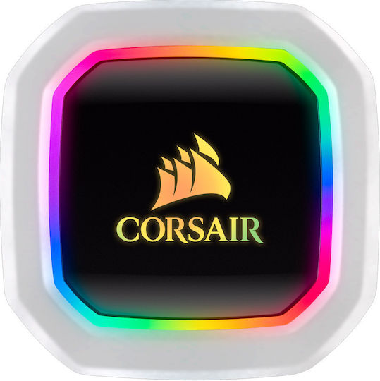 Corsair Hydro Series H100i RGB Platinum SE Υδρόψυξη Επεξεργαστή Διπλού Ανεμιστήρα 120mm για Socket AM4/1200/115x Λευκή