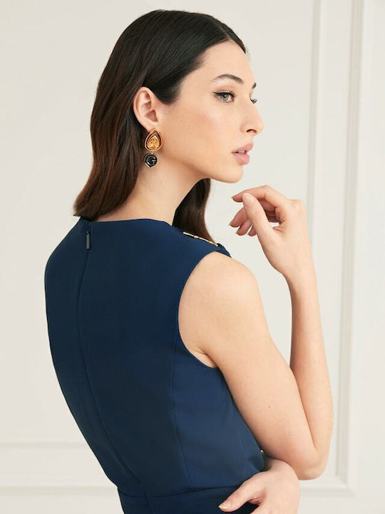 Women's Sleeveless One-piece Suit Navy Blue