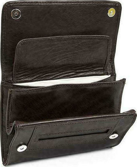 Fetiche Leather Καπνοθήκη από Καφέ Δερματίνη με Μαγνητικό Κούμπωμα