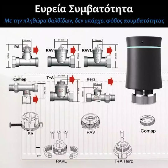 MOES ZTRV-BY-100 Electronic Thermostatic Radiator Valve with Wi-Fi for Radiator Body 1pcs
