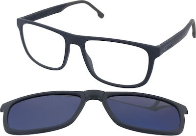 Carrera Plastic Eyeglass Frame with Clip On Blue 8053CS PJP/5X