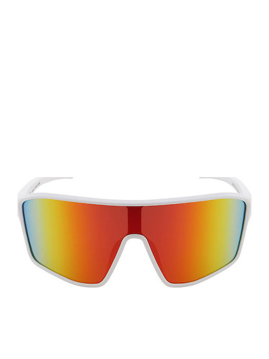 Red Bull Spect Daft Sunglasses Λευκά with Acetate Frame & Red Lens