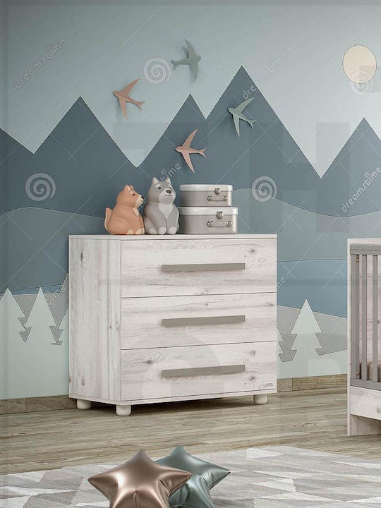 Casababy Alaska Nursery Furniture Set with Bed & Nursery Drawer Beige / Gray