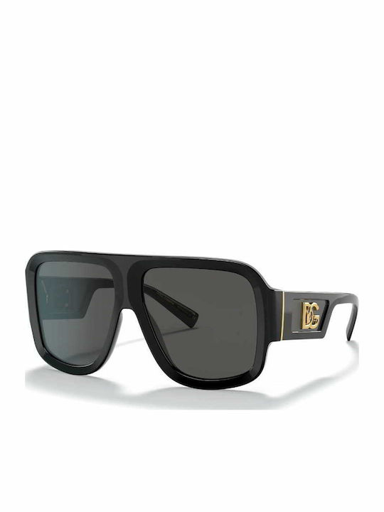 Dolce & Gabbana Men's Sunglasses With Black Horn-Rimmed Frame And Grey Lens DG4401 501/87
