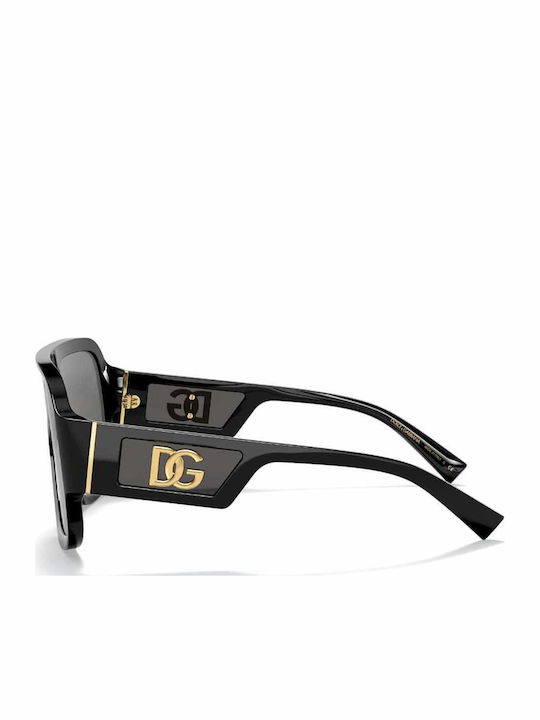 Dolce & Gabbana Men's Sunglasses With Black Horn-Rimmed Frame And Grey Lens DG4401 501/87