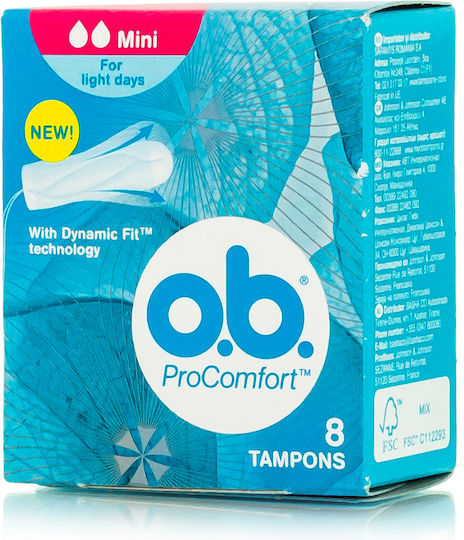 O.B. Ταμπόν ProComfort Dynamic Fit Mini για Ελαφριά Ροή 8τμχ