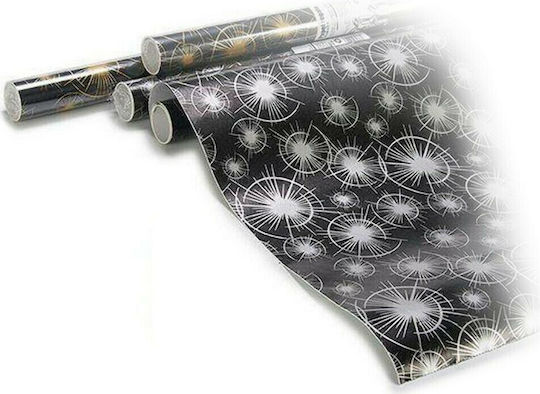 BigBuy Decorative Stars Wrapping Paper for Gift Black 70cm.