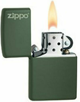 Zippo Αναπτήρας Λαδιού Αντιανεμικός Green Matte Classic Logo