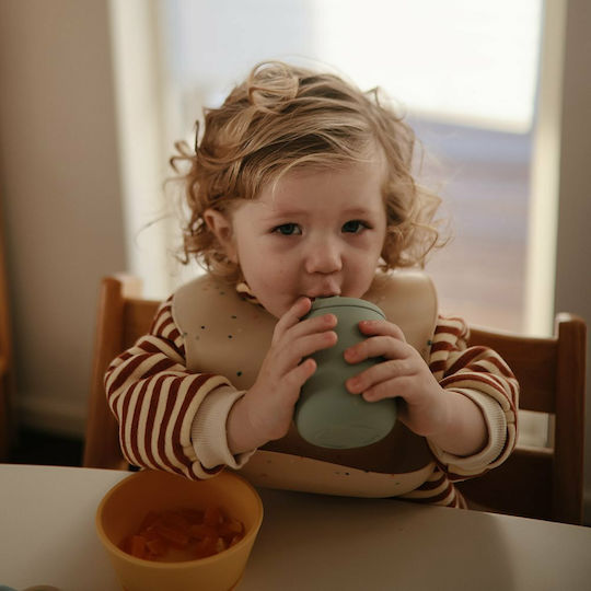 Mushie Παιδικό Ποτηράκι "Sippy Cup" από Σιλικόνη Μπλε για 6m+