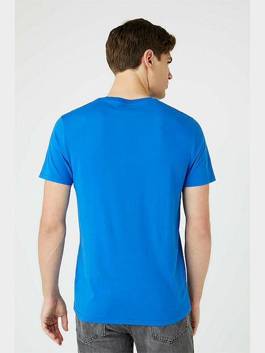 Wrangler Sing Off T-shirt Bărbătesc cu Mânecă Scurtă Albastru