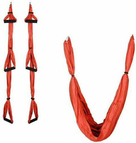 inSPORTline Aerial Yoga Hammock 12699 2.80x1.5μ. with Handles Red