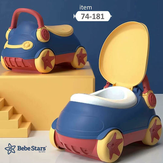 Bebe Stars Car Potty Car with Lid Blue