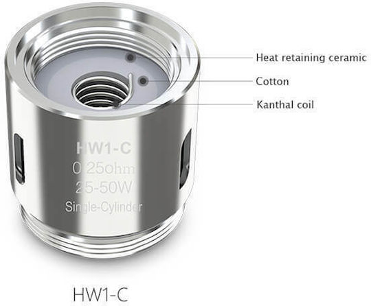 Eleaf HW1-C Single-Cylinder Съпротивление на Електронни Цигари 0.25ohm (ДЛ) 1бр