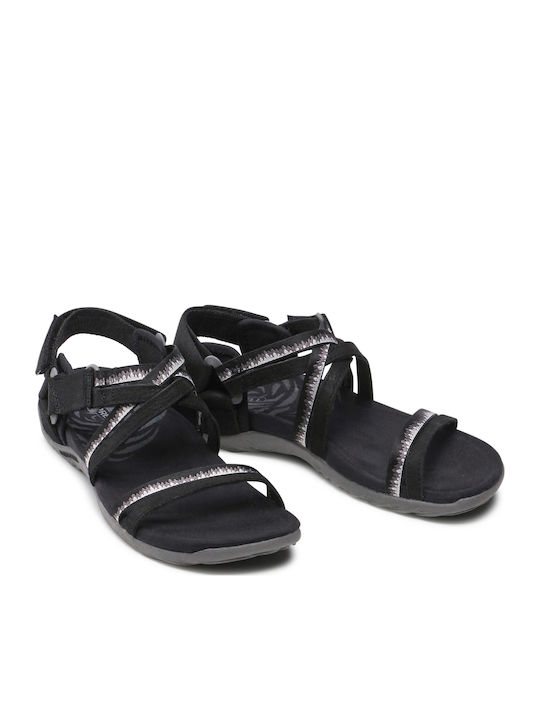 Terran 3 Leather Women's Flat Sandals Sporty in Black Color