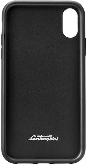 Lamborghini Aventador Umschlag Rückseite Leder Schwarz (iPhone XR)