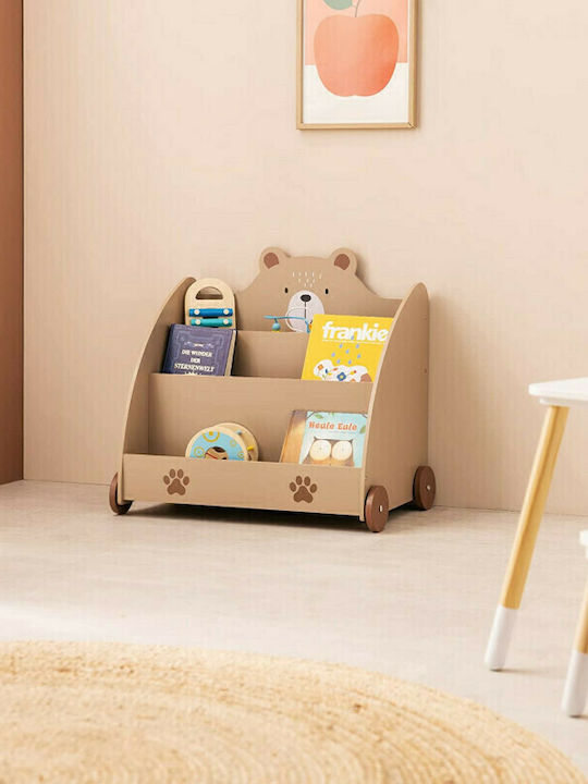 Navaris Kinder Aufbewahrungsbox aus Holz Design Bear Braun 60x58x40cm 1Stück
