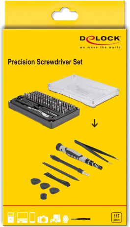 DeLock Screwdriver with 117 Magnetic Interchangeable Tips