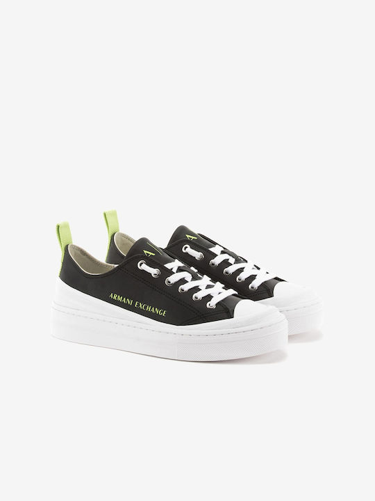 Armani Exchange Γυναικεία Flatforms Sneakers Μαύρα