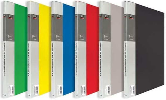 Skag Clipboard Flexible with 30 plastic sleeves Slides for Paper A4 (Μiscellaneous colours) 1pcs