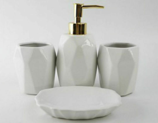 Iliadis Badezimmer-Accessoire-Set Keramik Weiß 4Stück Iliadis Badezimmer-Accessoire-Set Keramik Weiß 4Stück