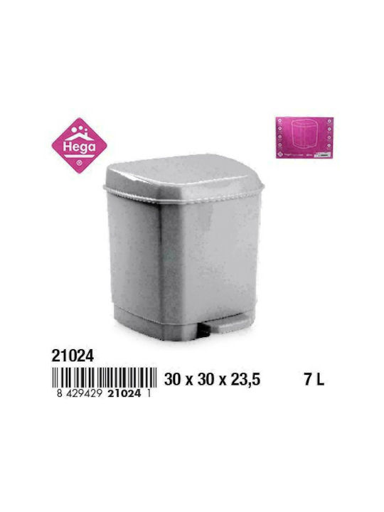 Hega Hogar 788 Kunststoff Badezimmer Mülleimer 7Es Gray