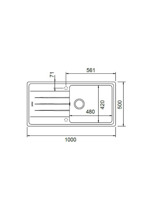 Schock Cristalite Element 110-31100-1441 Drop-In Мивка от Синтетичен Гранит Ш100xД50см Croma