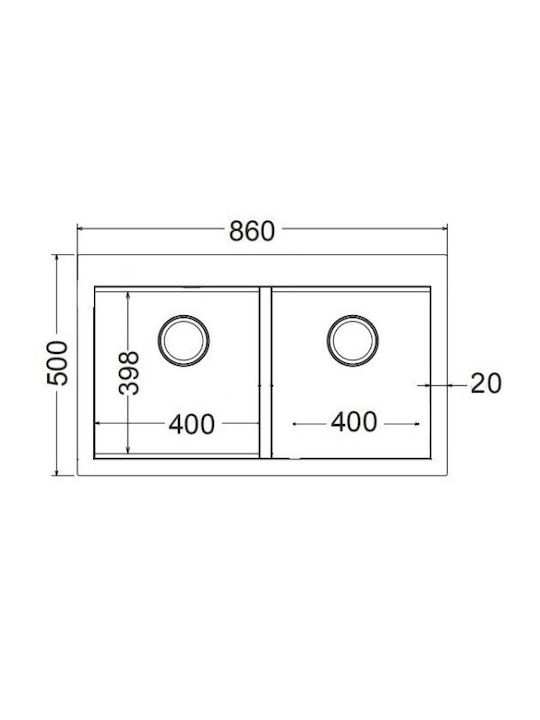 Asil AS 386 Drop-In Chiuvetă Inox Satinat L86xW50cm Argintiu