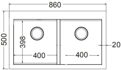 Asil AS 386 Ένθετος Νεροχύτης Inox Σατινέ Μ86xΠ50cm Ασημί